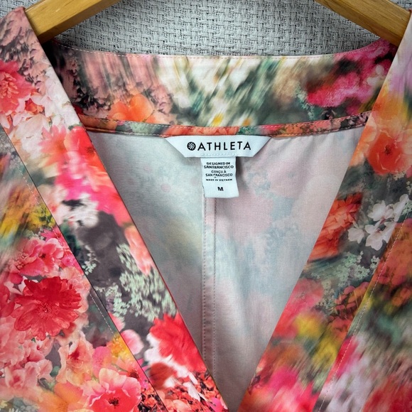 Athleta Med Marlow Romper Renewed Bloom Pink Floral Travel Athleisure Shorts EUC - Picture 5 of 9